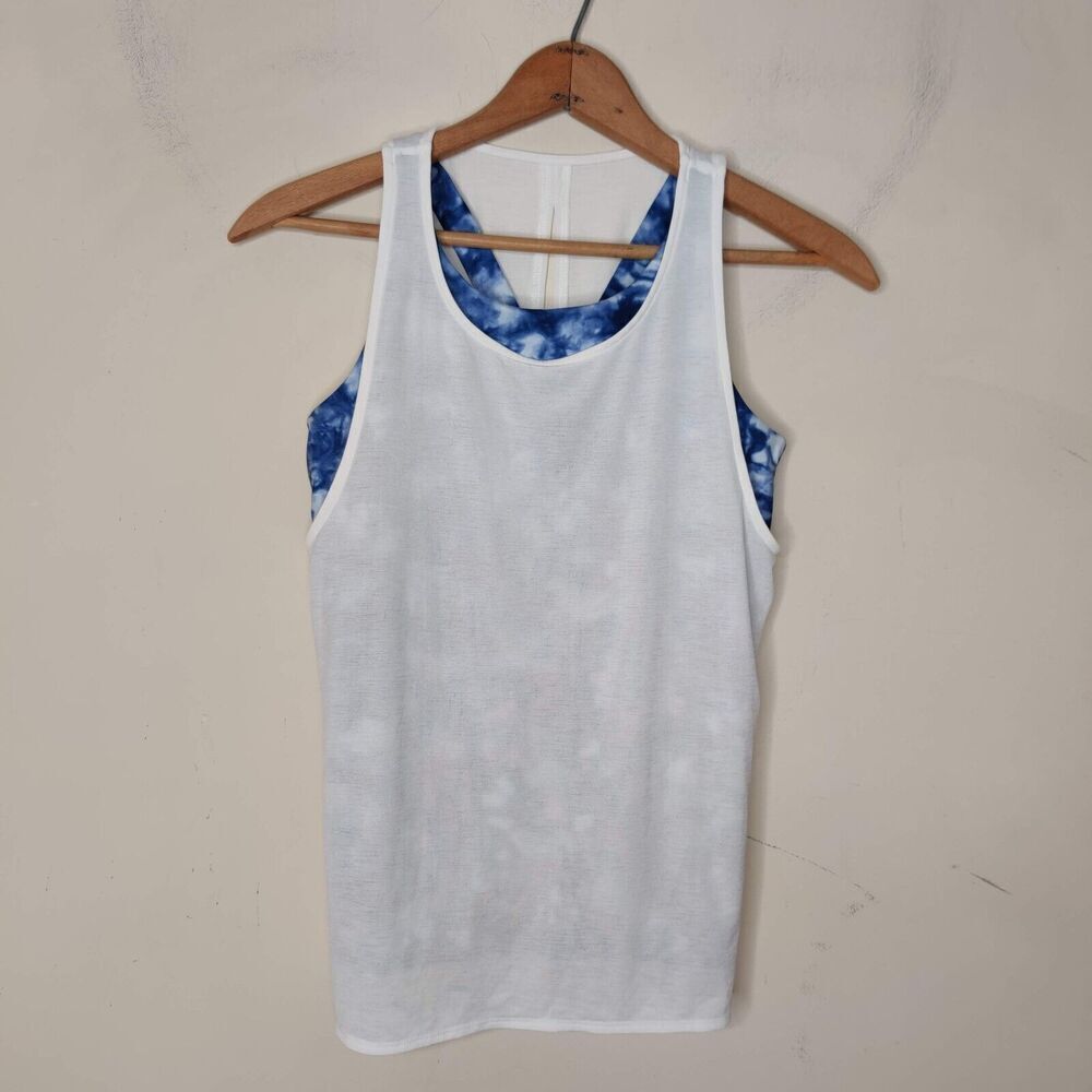 Athleta Girl Take Two‎ 2-in-1 Tank Top Tie Dye Cutout Back